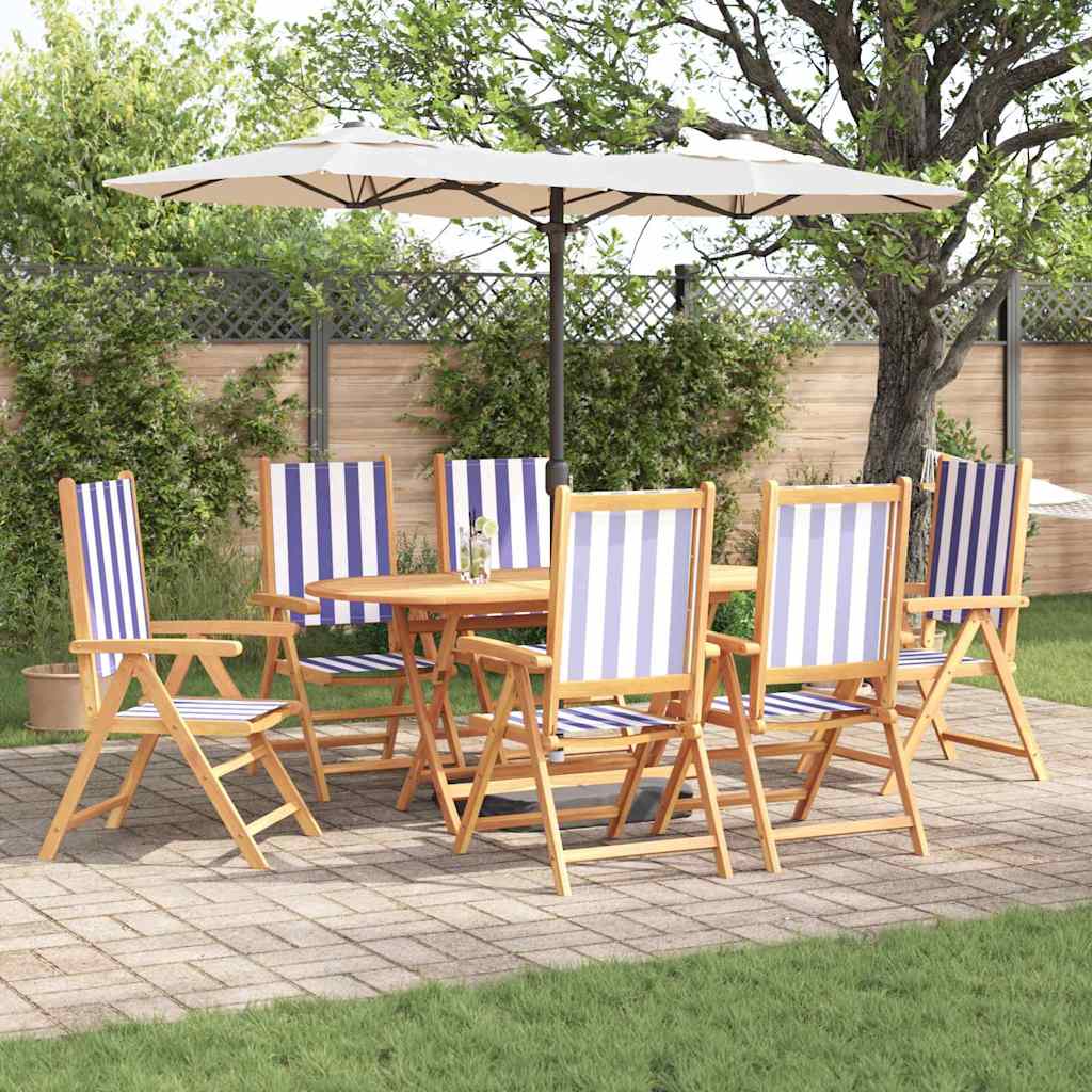 Set da Pranzo per Giardino 7 pcs Blu e Bianco