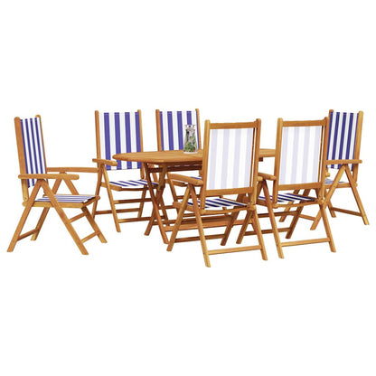 Set da Pranzo per Giardino 7 pcs Blu e Bianco