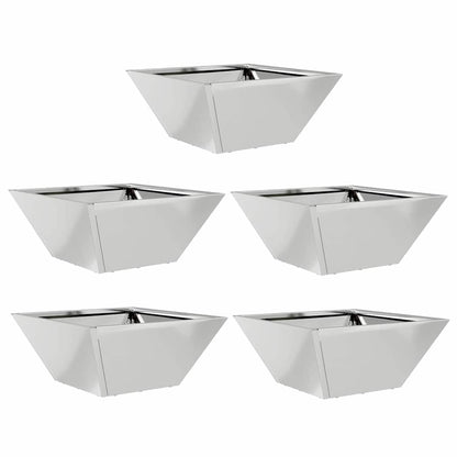 Vaso da giardino 5 pcs Argento 35 x 35 x 15 cm Acciaio zincato