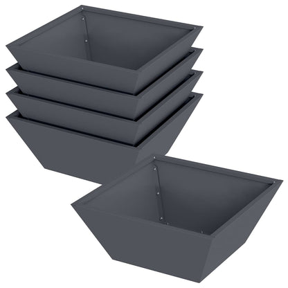 Vaso da giardino 5 pcs Antracite 40 x 40 x 15 cm