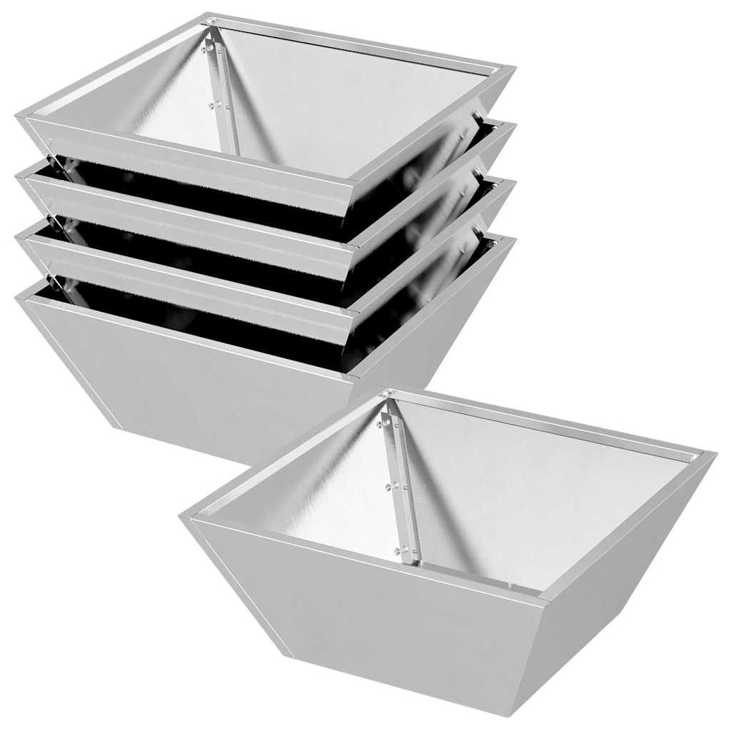 Vaso da giardino 5 pcs Argento 40 x 40 x 15 cm