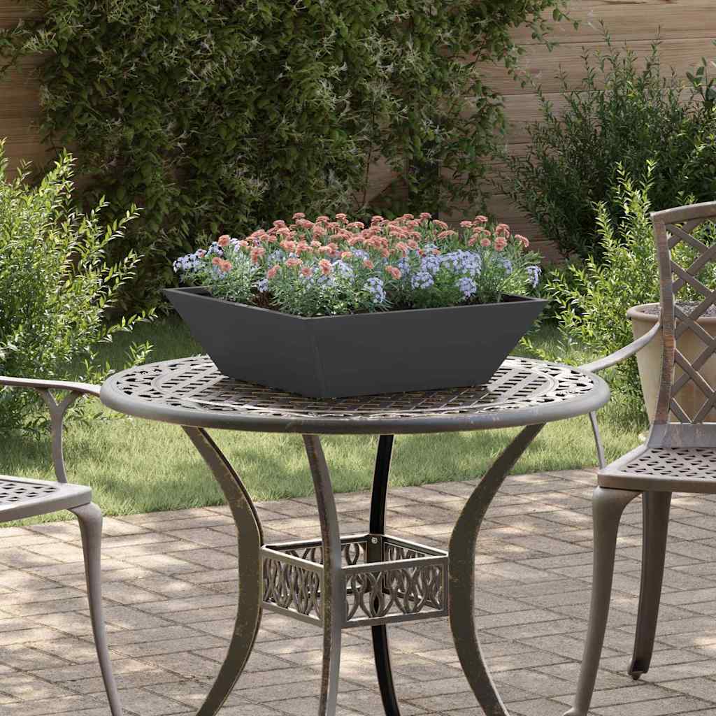 Vaso da giardino Nero 50 x 50 x 15 cm Acciaio laminato a freddo