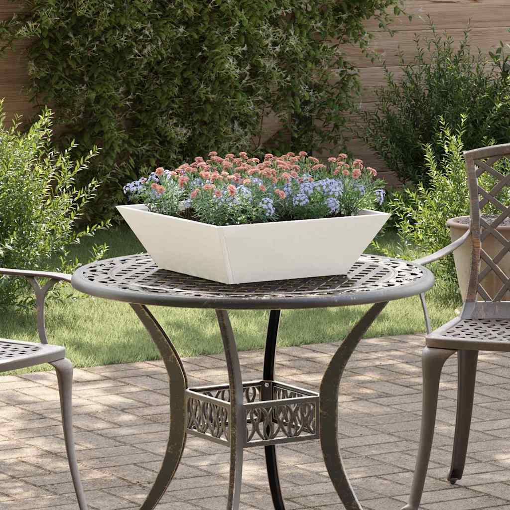 Vaso da giardino 5 pcs Bianco 50 x 50 x 15 cm