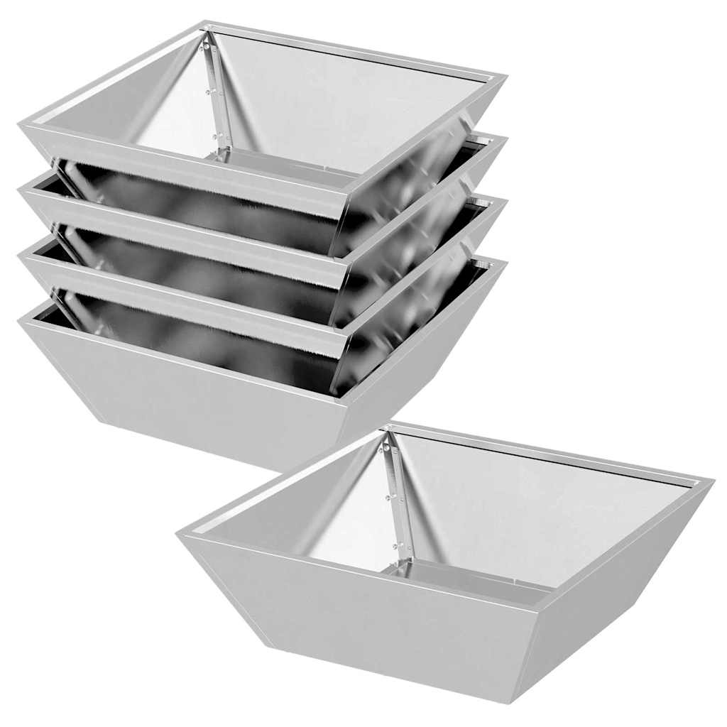 Vaso da giardino 5 pcs Argento 50 x 50 x 15 cm
