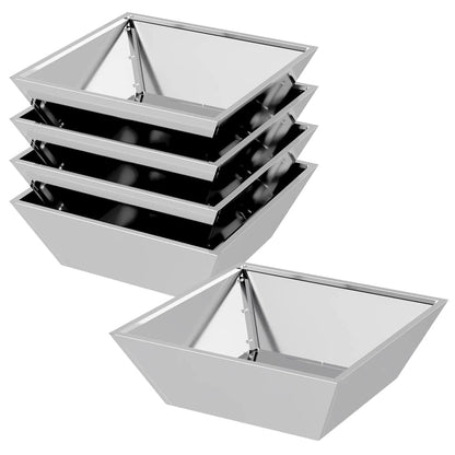 Vaso da giardino 5 pcs Argento 50 x 50 x 15 cm Acciaio zincato