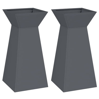 Vaso a Pilastro 2 pcs Antracite 35 x 35 x 73 cm