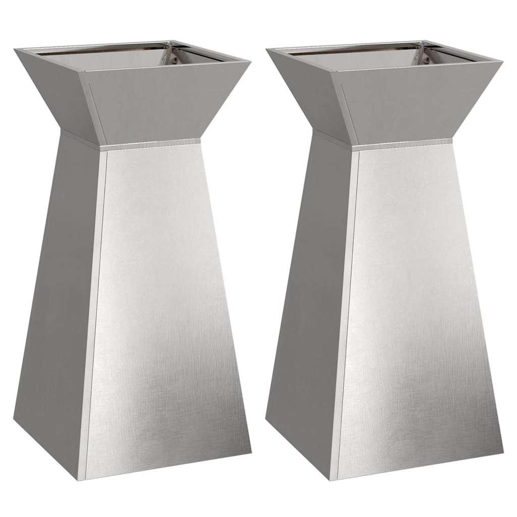 Vaso a Pilastro 2 pcs Argento 35 x 35 x 73 cm