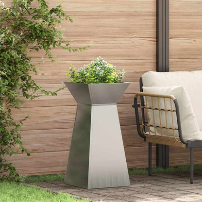 Vaso a Pilastro Argento 35 x 35 x 73 cm