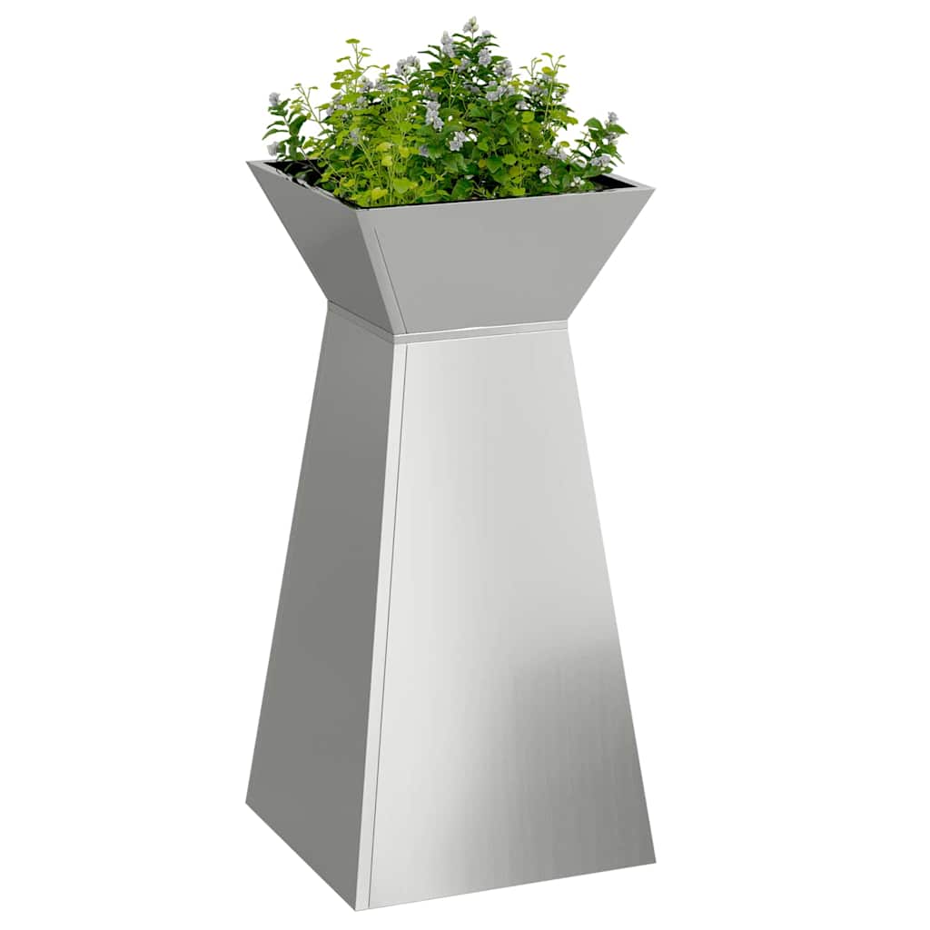 Vaso a Pilastro Argento 35 x 35 x 73 cm