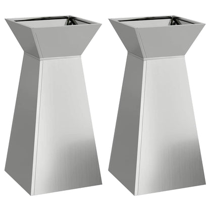 Vaso a Pilastro 2 pcs Argento 35 x 35 x 73 cm