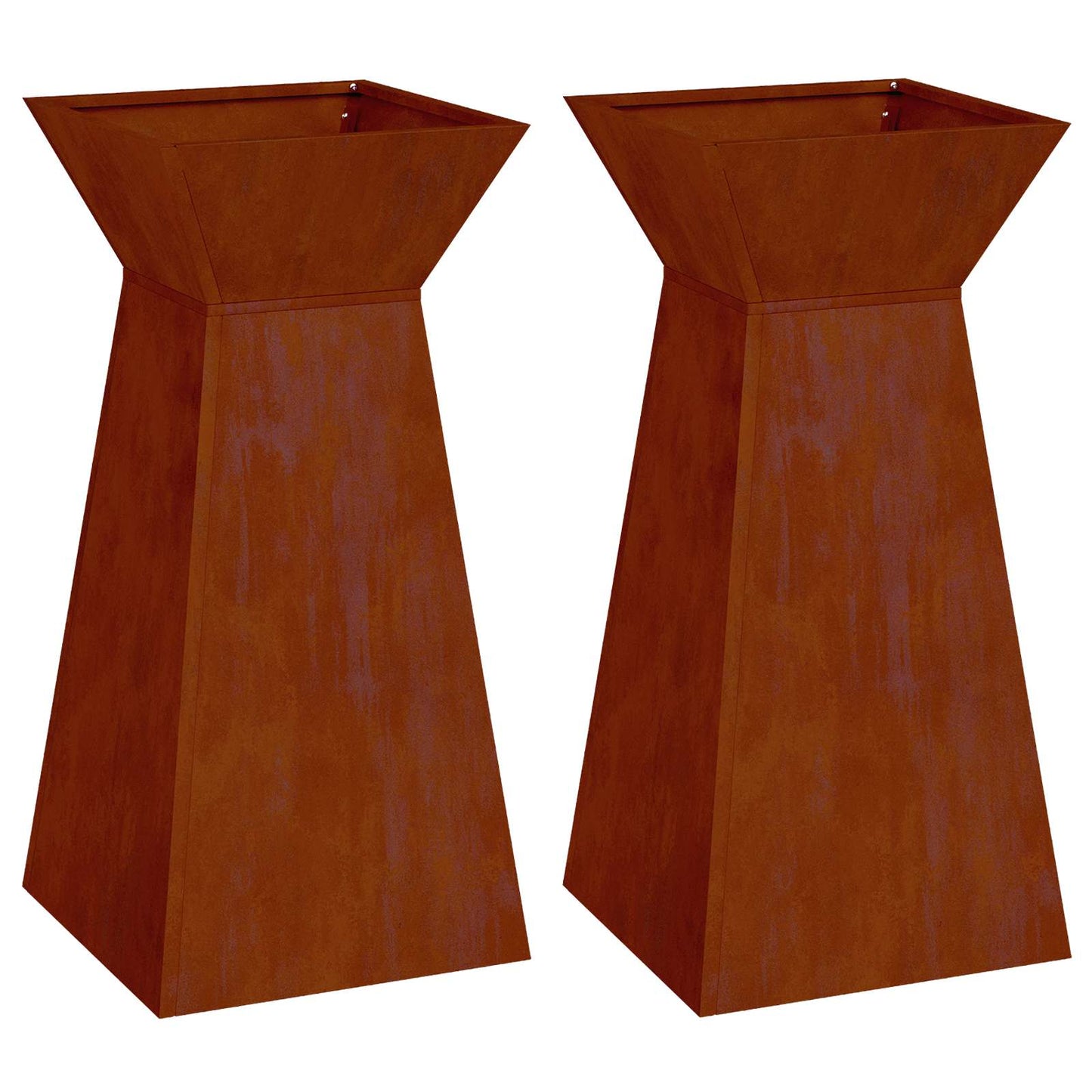 Vaso a Pilastro 2 pcs Argento 35 x 35 x 73 cm