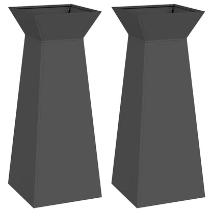Vaso a Pilastro 2 pcs Nero 40 x 40 x 100 cm