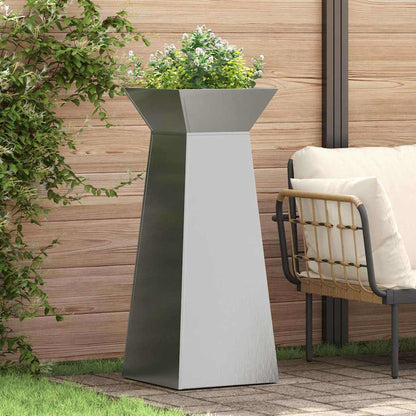 Vaso a Pilastro Argento 40 x 40 x 100 cm