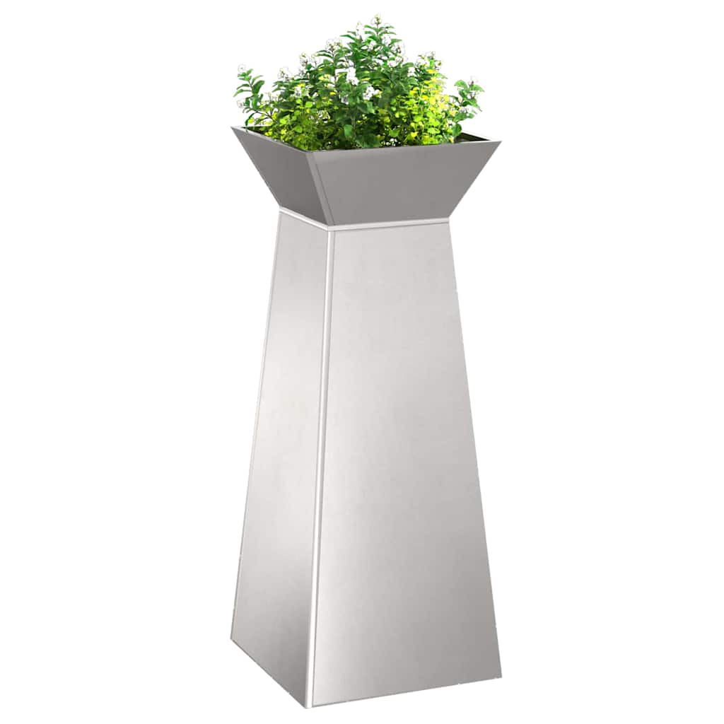 Vaso a Pilastro Argento 40 x 40 x 100 cm