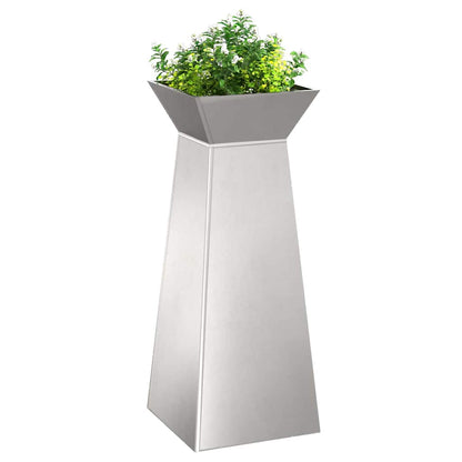 Vaso a Pilastro Argento 40 x 40 x 100 cm