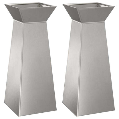 Vaso a Pilastro 2 pcs Argento 40 x 40 x 100 cm