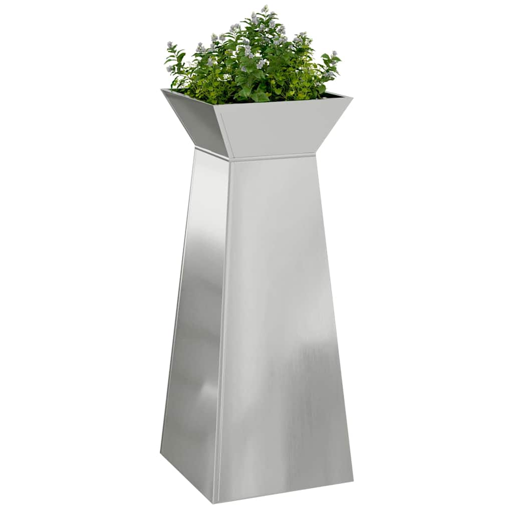 Vaso a Pilastro Argento 40 x 40 x 100 cm