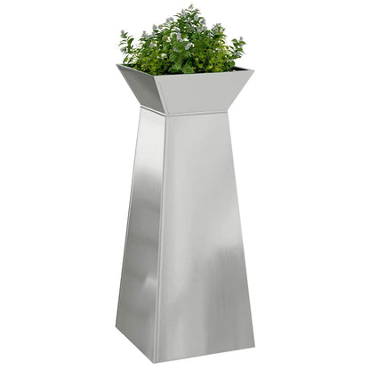 Vaso a Pilastro Argento 40 x 40 x 100 cm