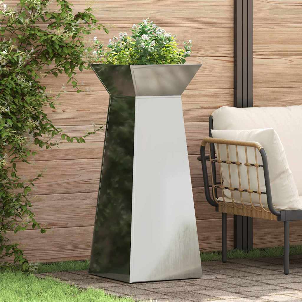 Vaso a Pilastro 2 pcs Argento 40 x 40 x 100 cm