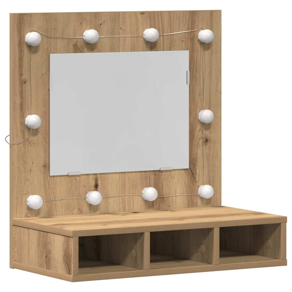 Mobiletto per specchio Rovere artigianale 60 x 31,5 x 62 cm