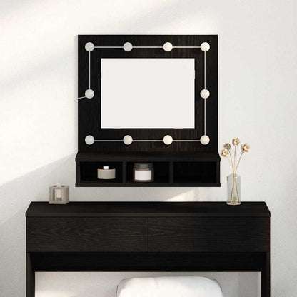 Mobiletto per specchio Rovere Nero 60 x 31,5 x 62 cm