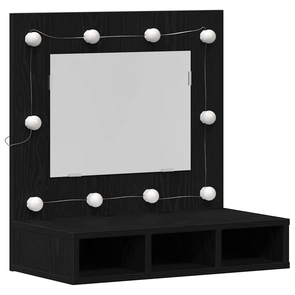 Mobiletto per specchio Rovere Nero 60 x 31,5 x 62 cm