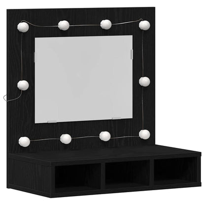 Mobiletto per specchio Rovere Nero 60 x 31,5 x 62 cm
