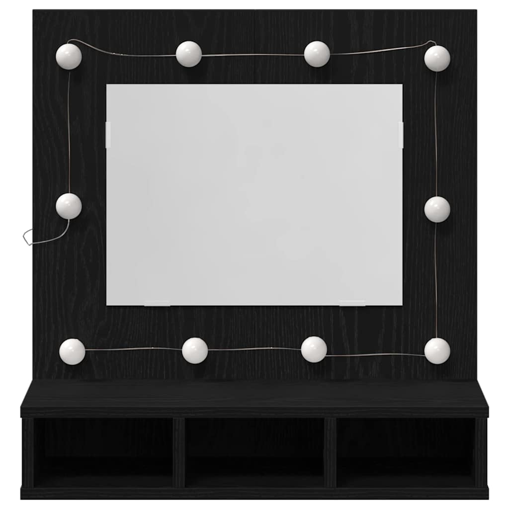 Mobiletto per specchio Rovere Nero 60 x 31,5 x 62 cm