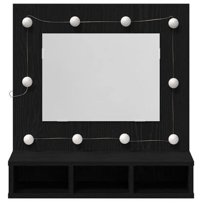 Mobiletto per specchio Rovere Nero 60 x 31,5 x 62 cm