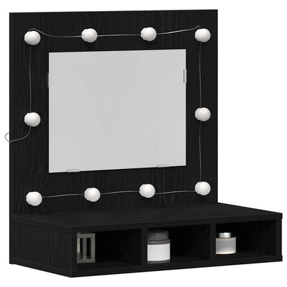 Mobiletto per specchio Rovere Nero 60 x 31,5 x 62 cm