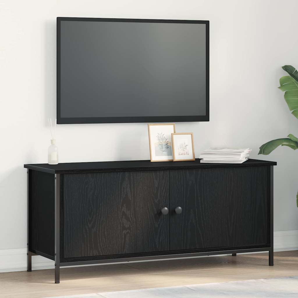 Mobile TV Rovere Nero 100 x 35 x 45 cm Legno multistrato