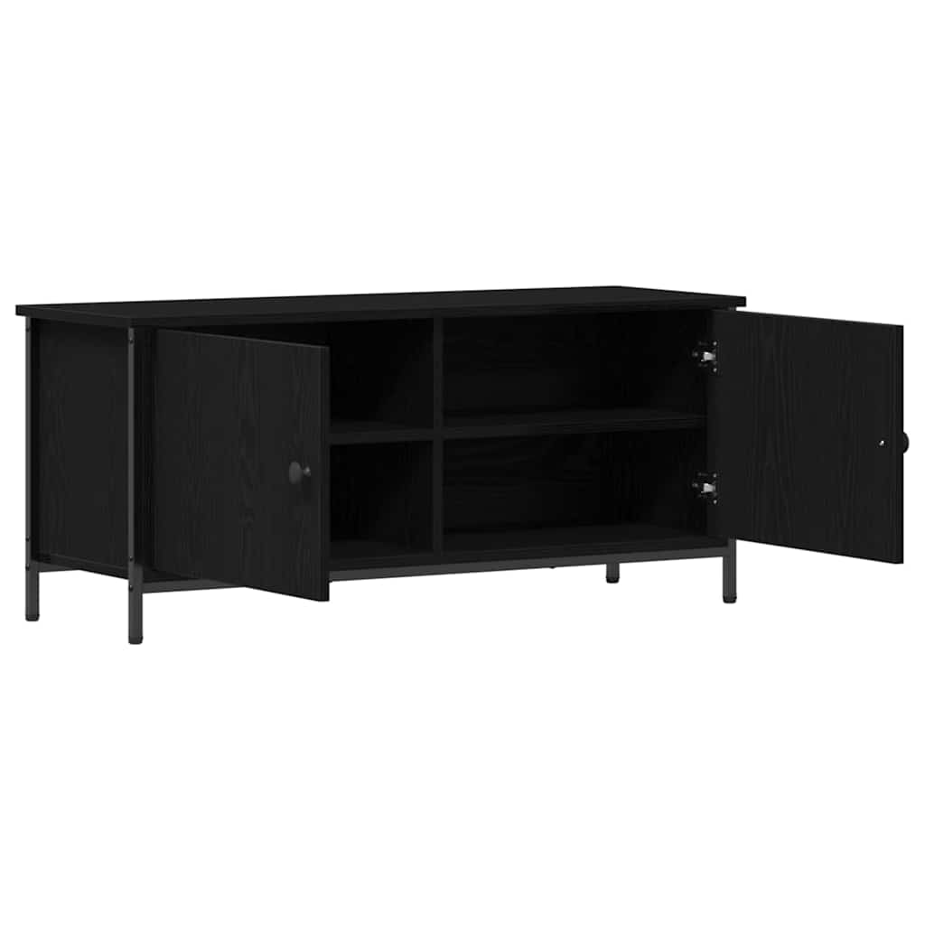 Mobile TV Rovere Nero 100 x 35 x 45 cm Legno multistrato