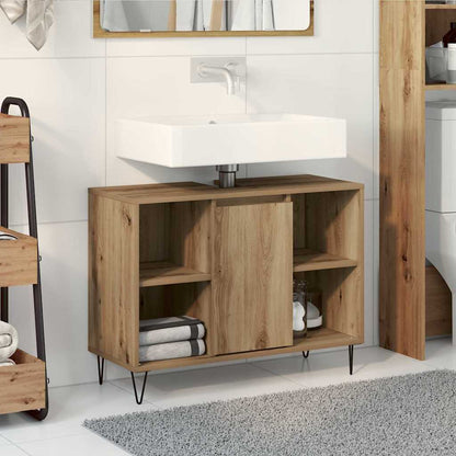 Mobile da Bagno con porta Rovere artigianale 80 x 33 x 60 cm