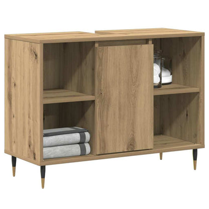 Mobile da Bagno con porta Rovere artigianale 80 x 33 x 60 cm