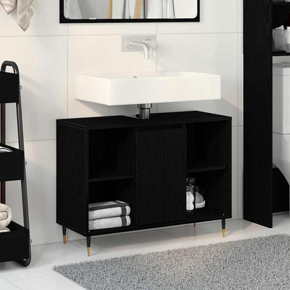 Mobile da Bagno Nero 80 x 33 x 60 cm Legno multistrato