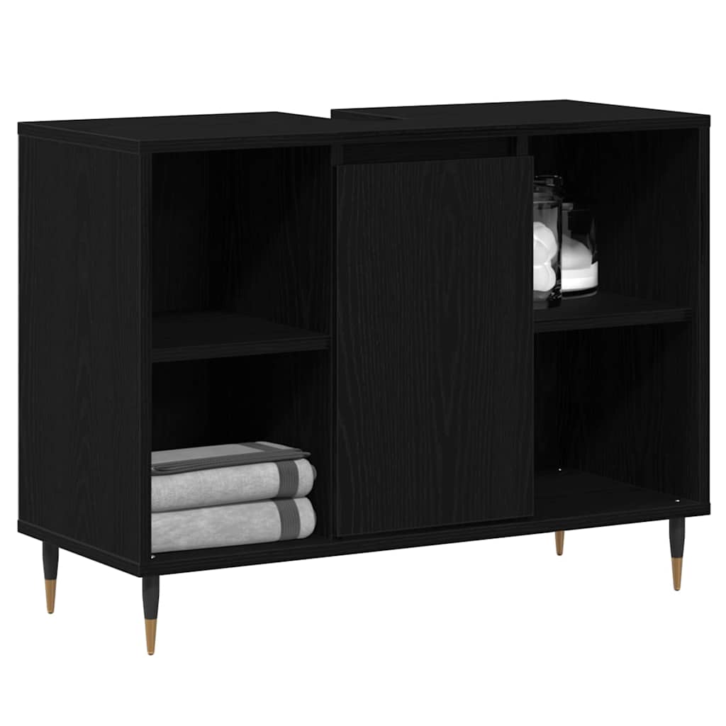 Mobile da Bagno Nero 80 x 33 x 60 cm Legno multistrato