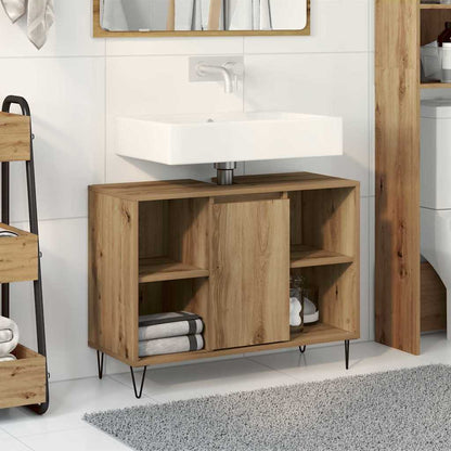Mobile da Bagno con porta Rovere artigianale 80 x 33 x 60 cm