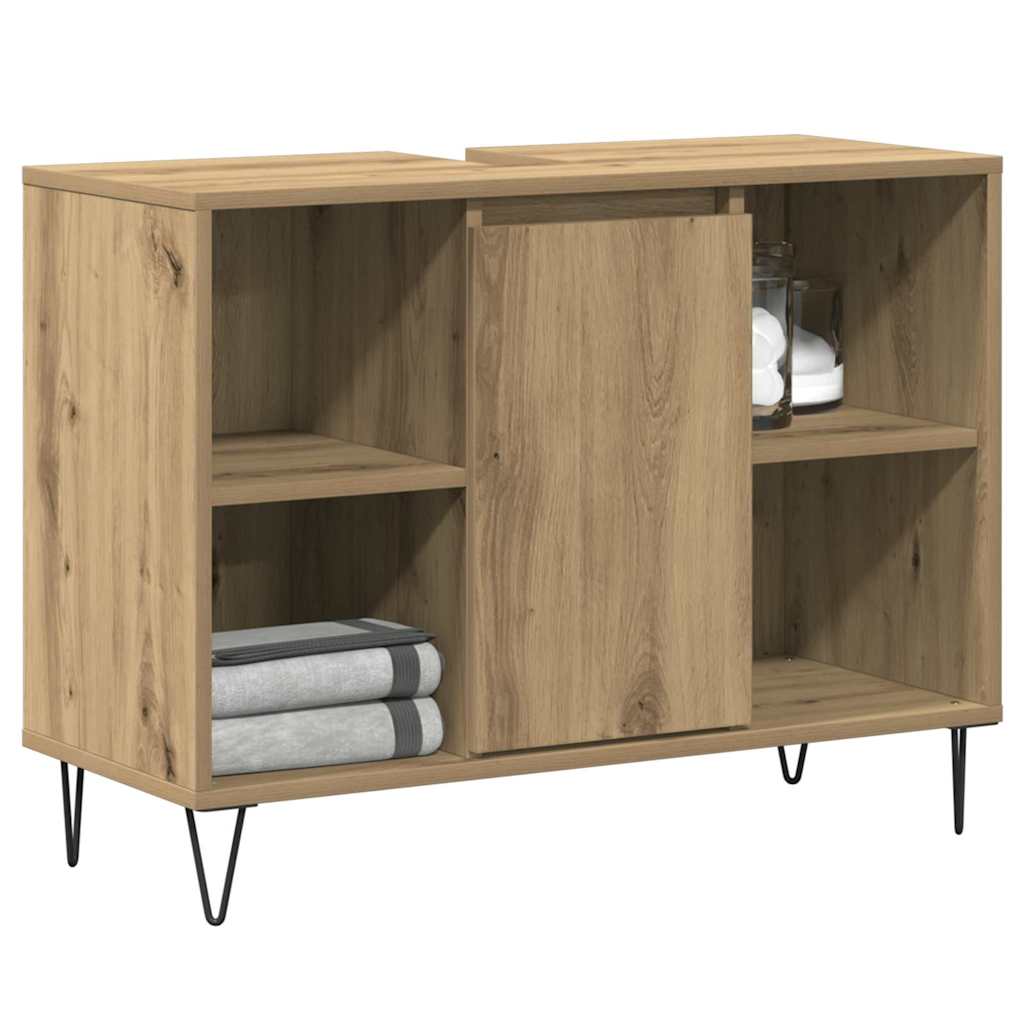 Mobile da Bagno con porta Rovere artigianale 80 x 33 x 60 cm