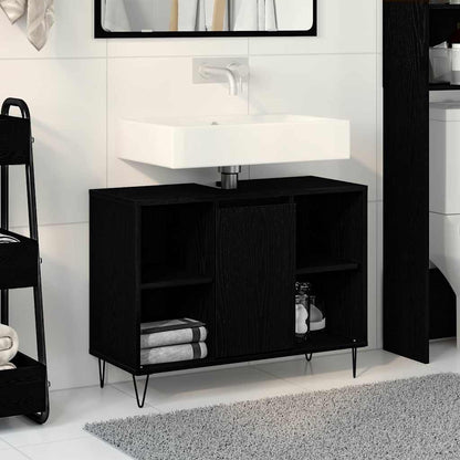 Mobile da Bagno Nero 80 x 33 x 60 cm Legno multistrato
