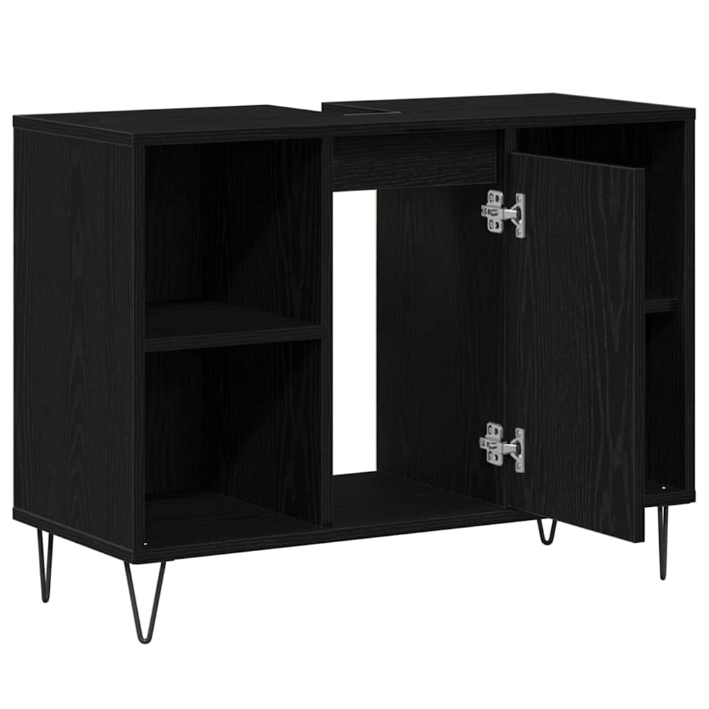 Mobile da Bagno Nero 80 x 33 x 60 cm Legno multistrato