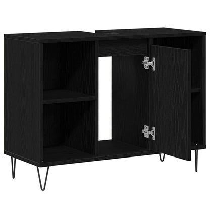 Mobile da Bagno Nero 80 x 33 x 60 cm Legno multistrato