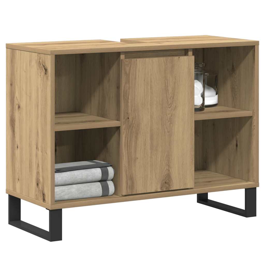 Mobile da Bagno con porta Rovere artigianale 80 x 33 x 60 cm
