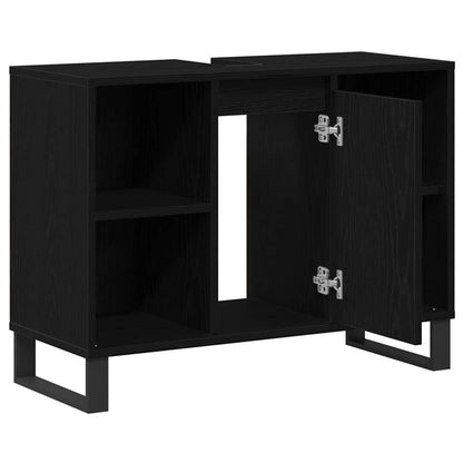 Mobile da Bagno Nero 80 x 33 x 60 cm Legno multistrato