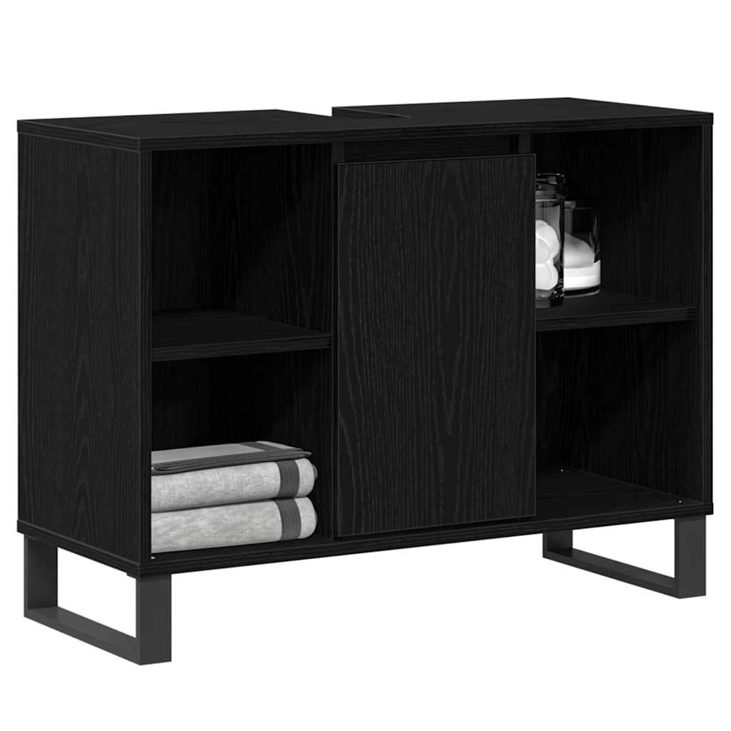 Mobile da Bagno Nero 80 x 33 x 60 cm Legno multistrato