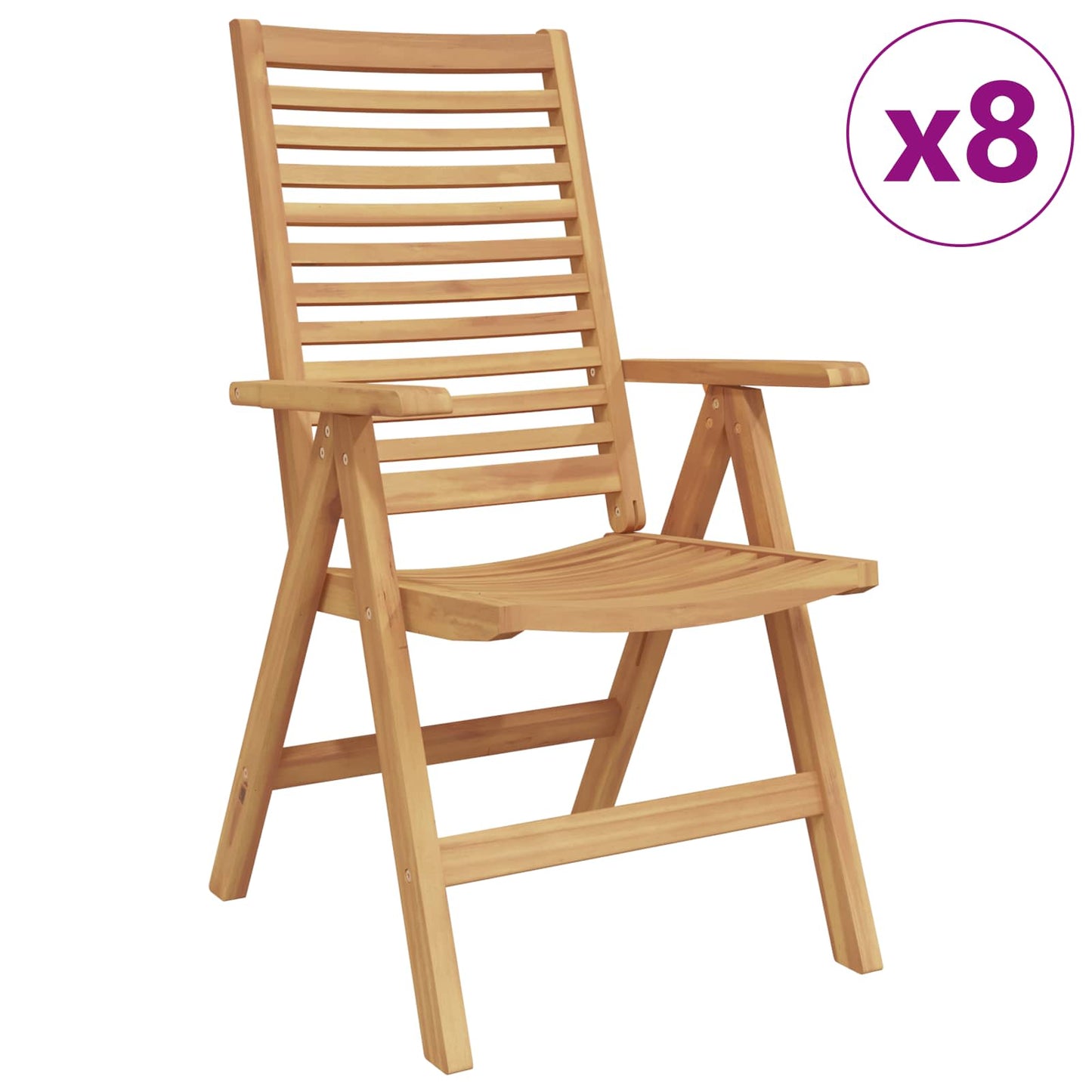 Sedia da Giardino 8 pcs Marrone 52 x 64.5 x 108 cm