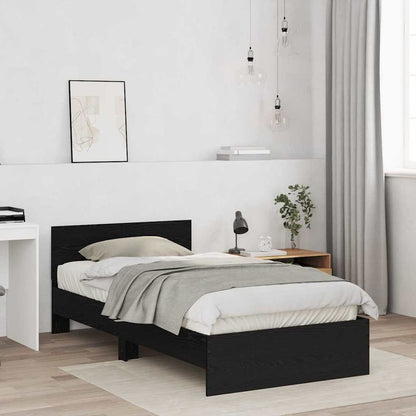 Struttura del letto con testiera Rovere Nero 203 x 104 x 70 cm