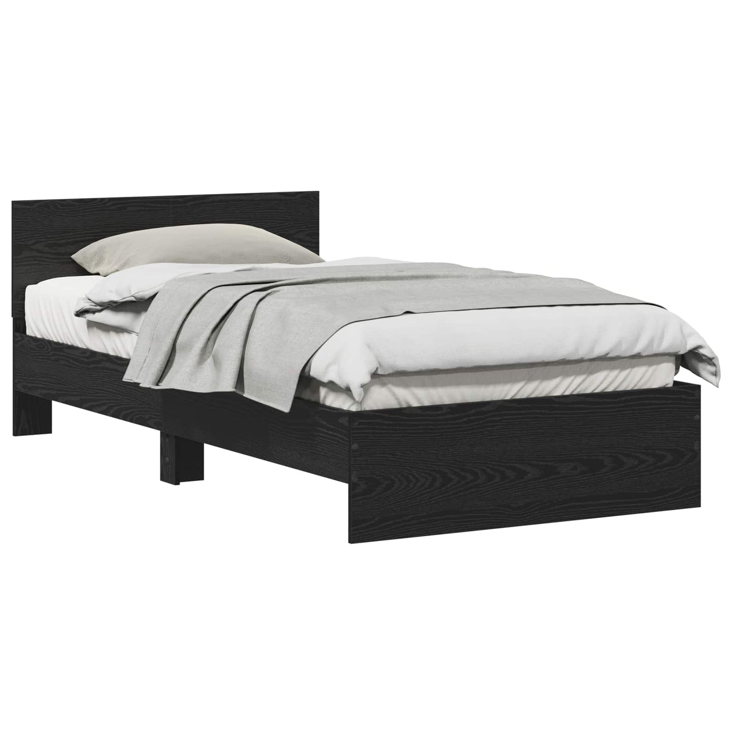 Struttura del letto con testiera Rovere Nero 203 x 104 x 70 cm