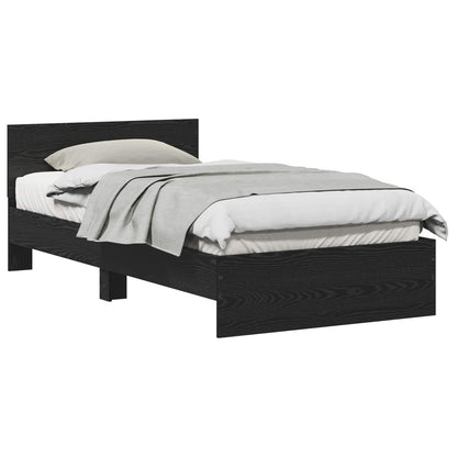 Struttura del letto con testiera Rovere Nero 203 x 104 x 70 cm