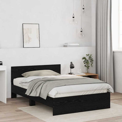 Struttura del letto con testiera Rovere Nero 193 x 125 x 70 cm