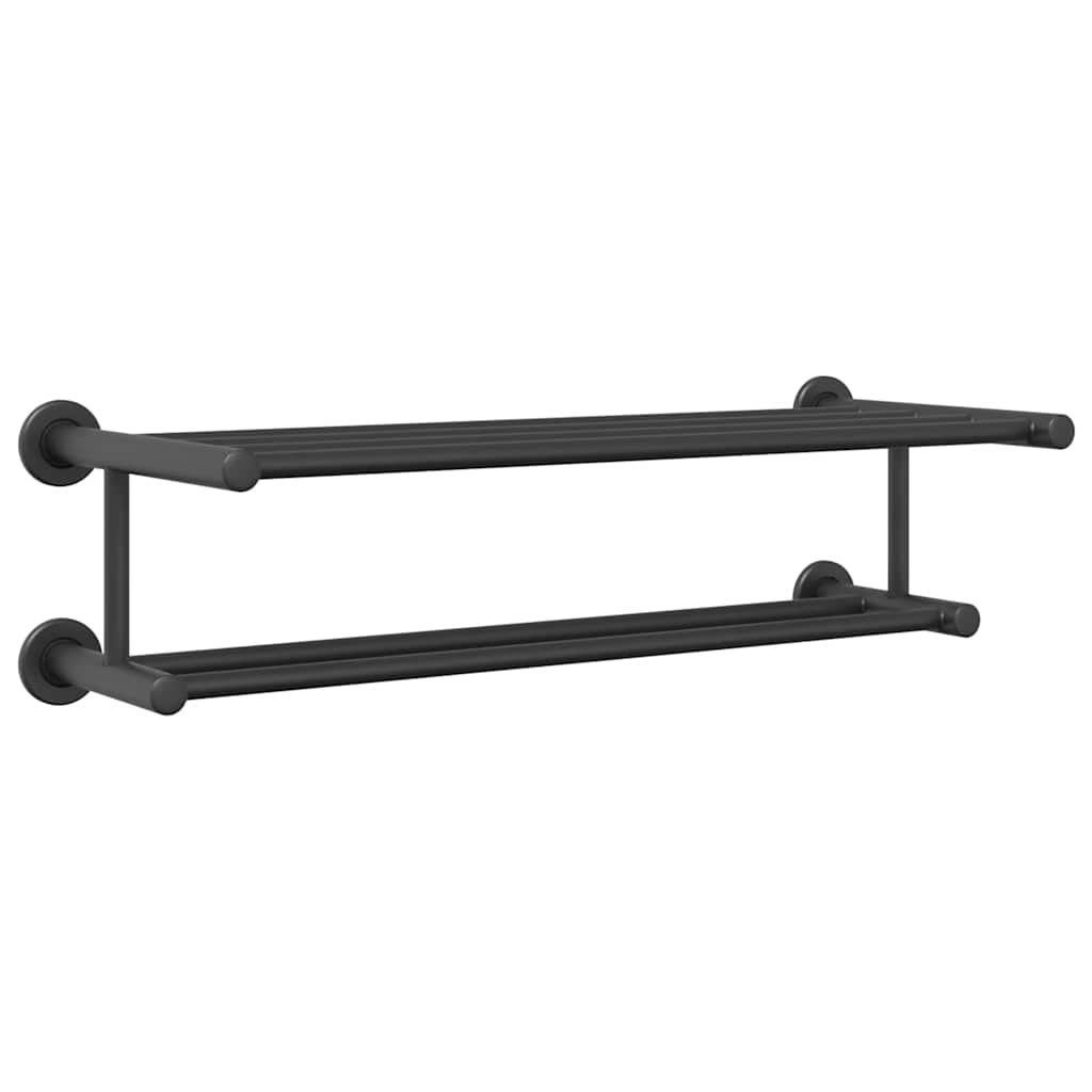 Porta asciugamani Nero 61 x 23 x 17 cm Acciaio inossidabile